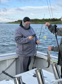 Even in bad weather we still caught fish!