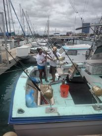 Caught 3 great fish 1 tuna and 2 Ono 2 1\/2 hours in to trip out to sea.  All three fish were caught and brought onto boat all in 10 minutes.