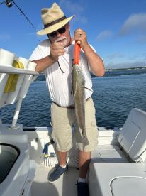 Captain goes out of his way to make sure there are fish in the boat