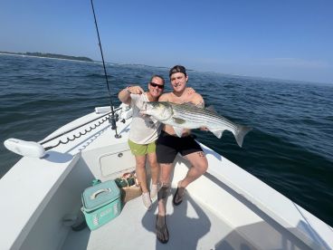 Captain Erik finds the fish!!!  Huge Stripers\u2026