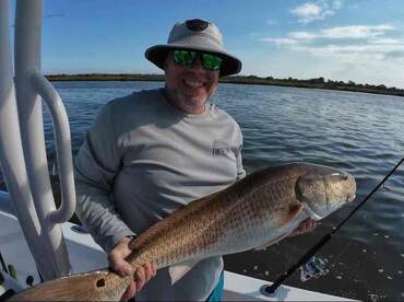 Great afternoon landing redfish!
