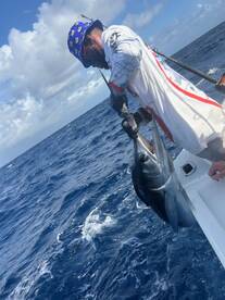 Boat is outfitted to catch Fish