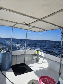 Perfect shaded boat for fishing